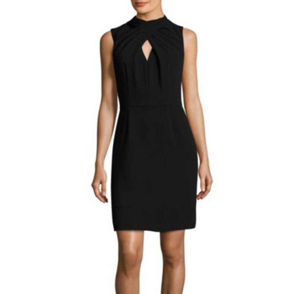 Trina Turk Black Twist Neck Cut Out Cocktail Dress Size 2